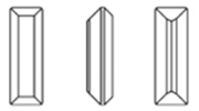 Swarovski 4500 - Thin Rectangle (Baguette) Fancy Stone Line Drawing
